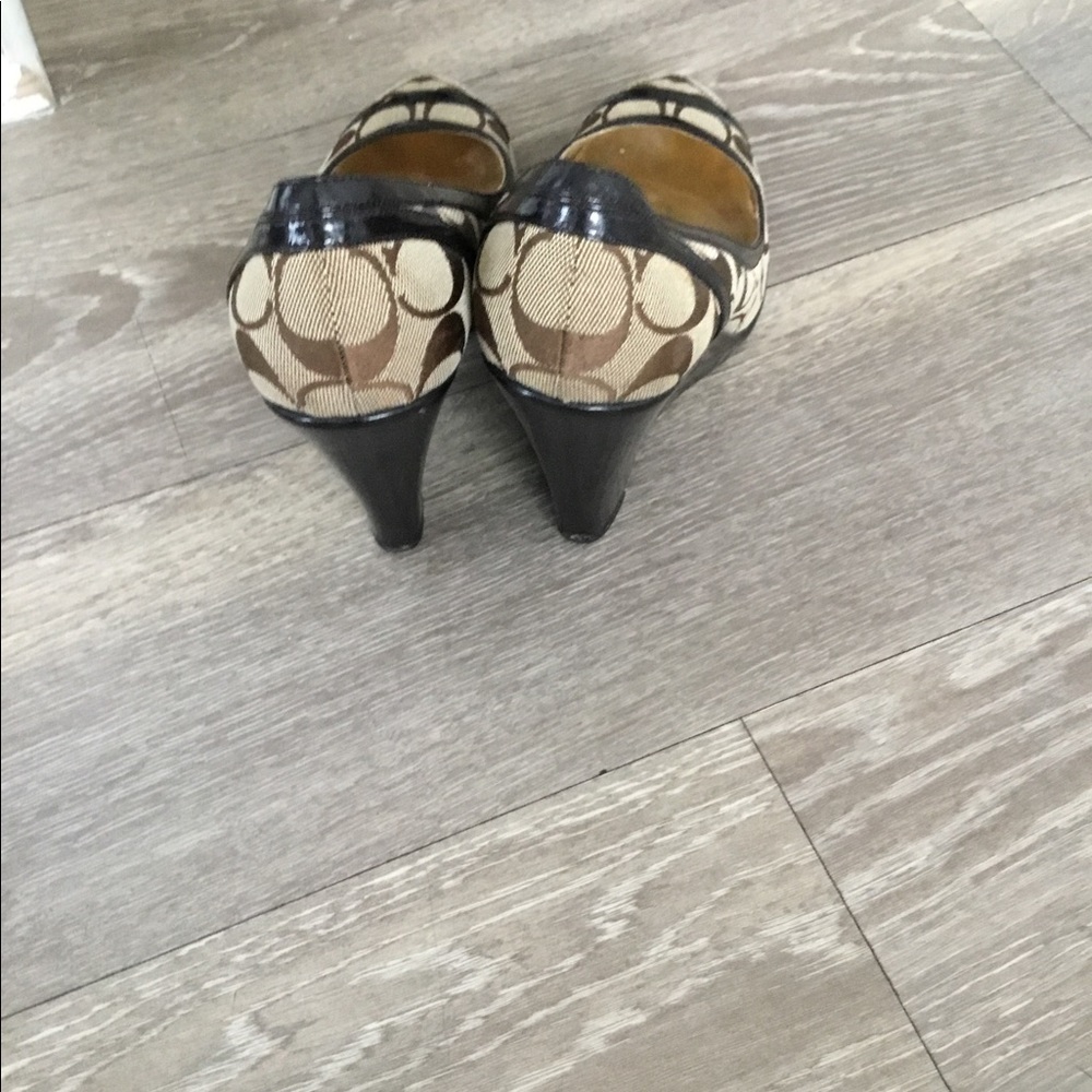 coach Brown Wedge Shoes Size 7.5B $40 - Picture 7 of 13